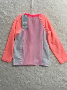 SALE! NWT Girls' Neon Pink Long-Sleeve Rash Guard Swim Top 3T